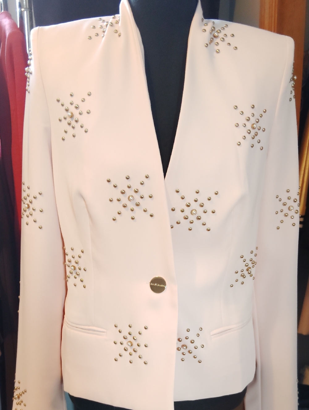 Marciano Pale Pink Embellished Blazer NWT S Beautiful $228